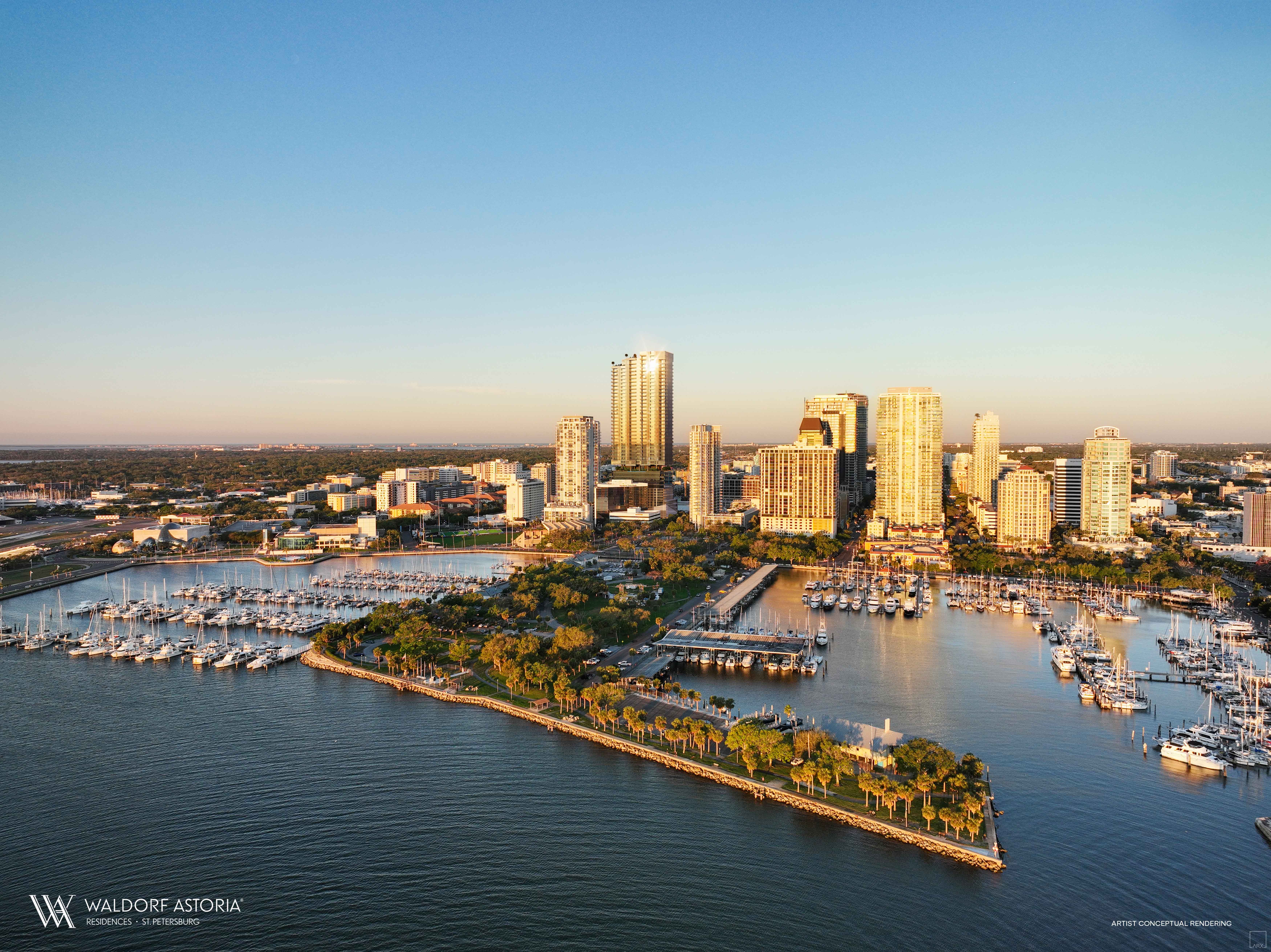 Waldorf Astoria St Petersburg exterior aerial rendering